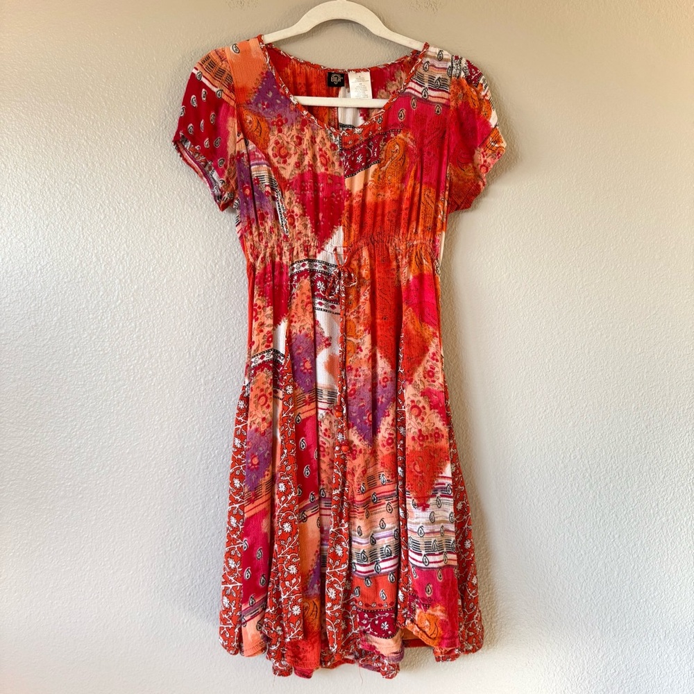 Bila Patchwork Dress Beaded Drawstring - image 1